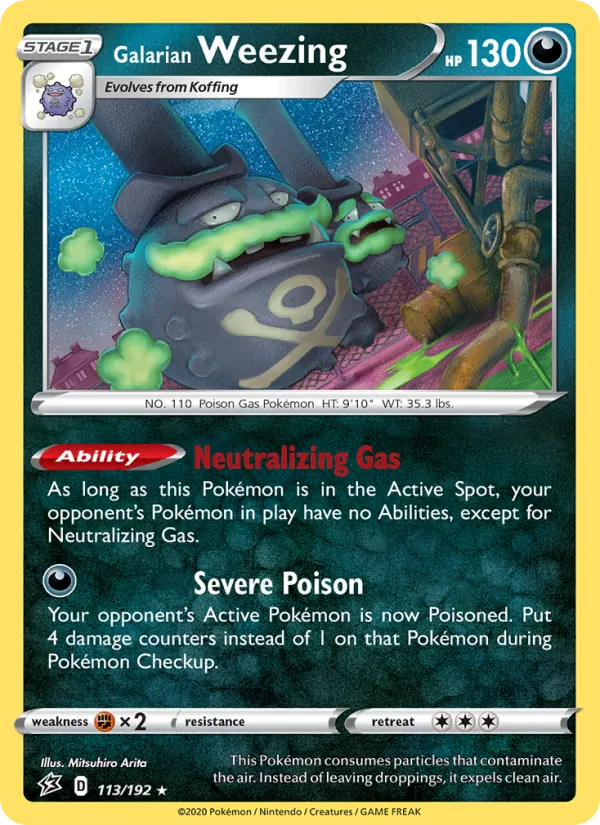 Galarian Weezing — Rebel Clash #113 (Pokémon TCG card)