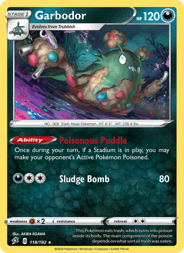 Garbodor — Rebel Clash #118 (Pokémon TCG card)