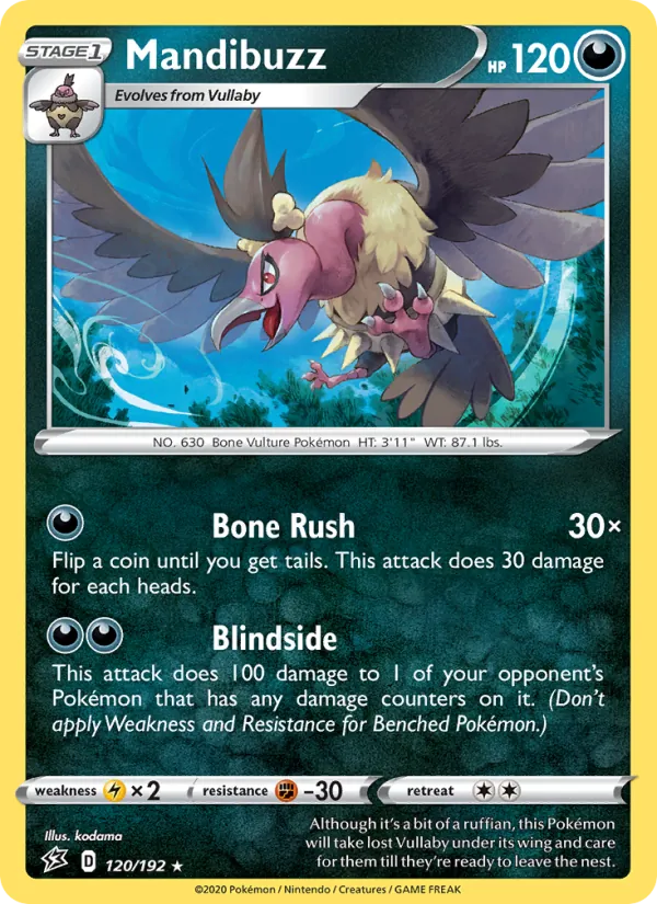 Mandibuzz — Rebel Clash #120 (Pokémon TCG card)