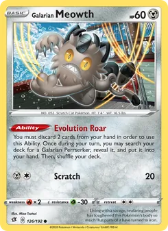 Galarian Meowth (Rebel Clash #126)