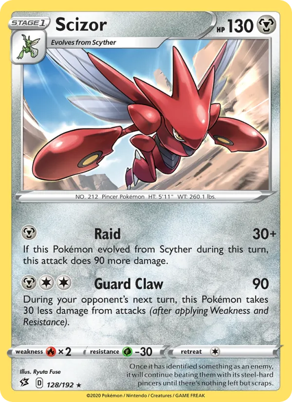Scizor — Rebel Clash #128 (Pokémon TCG card)