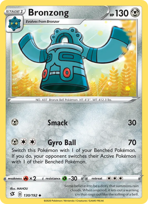 Bronzong — Rebel Clash #130 (Pokémon TCG card)