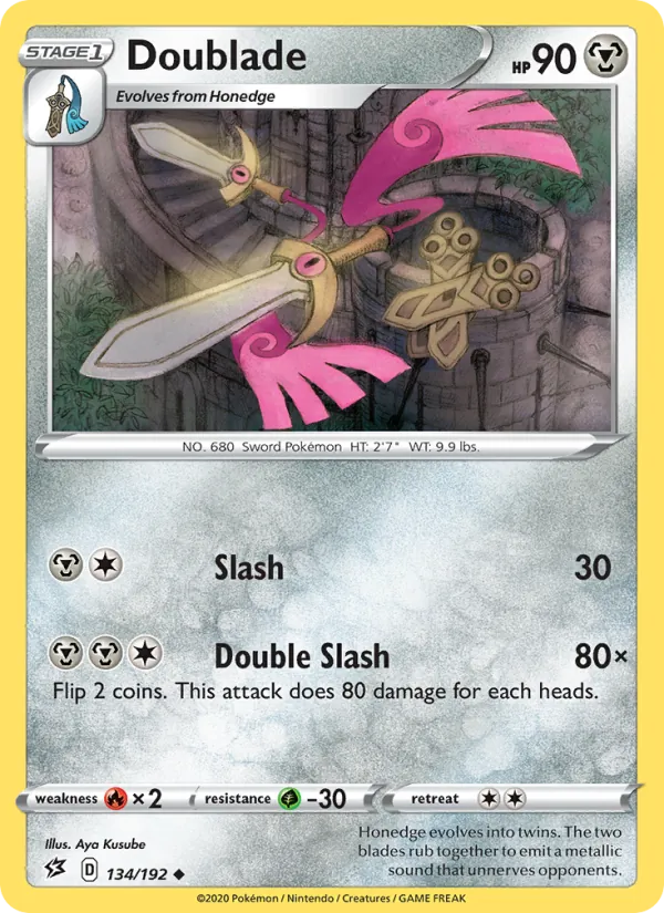 Doublade — Rebel Clash #134 (Pokémon TCG card)