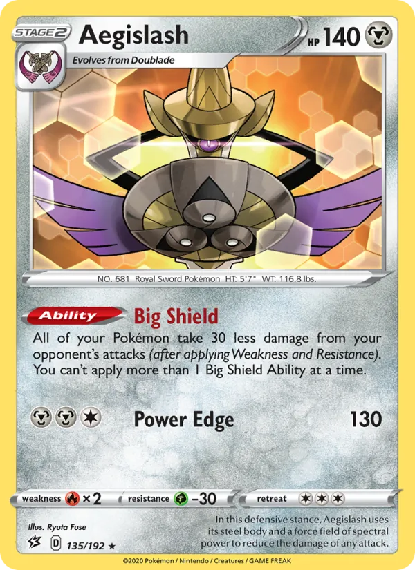 Aegislash — Rebel Clash #135 (Pokémon TCG card)