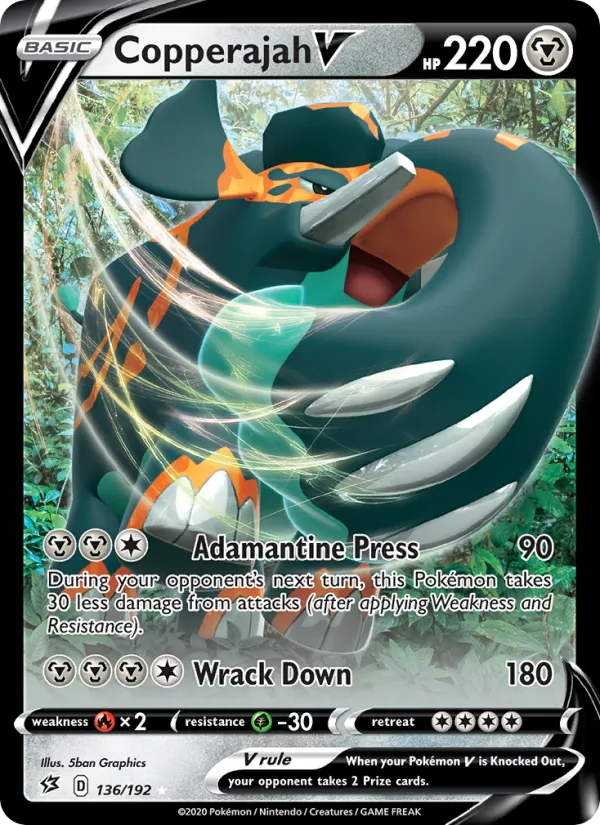 Copperajah V — Rebel Clash #136 (Pokémon TCG card)