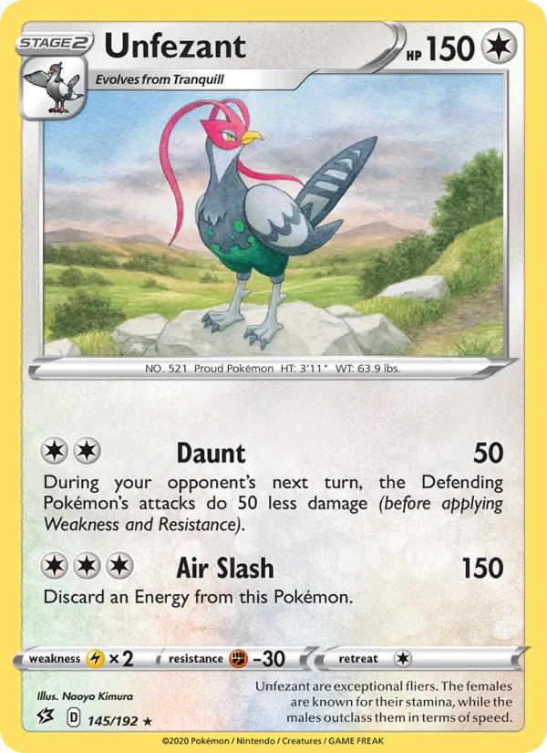 Unfezant — Rebel Clash #145 (Pokémon TCG card)