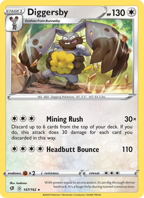 Diggersby — Rebel Clash #147 (Pokémon TCG card)