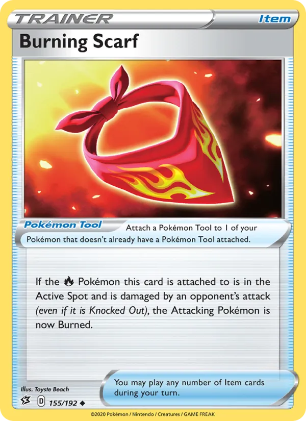 Burning Scarf — Rebel Clash #155 (Pokémon TCG card)