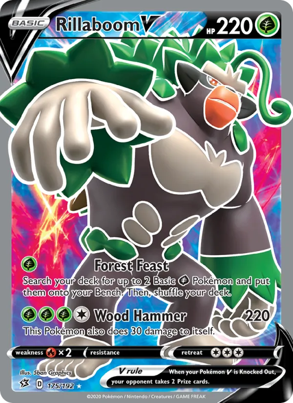 Rillaboom V — Rebel Clash #175 (Pokémon TCG card)