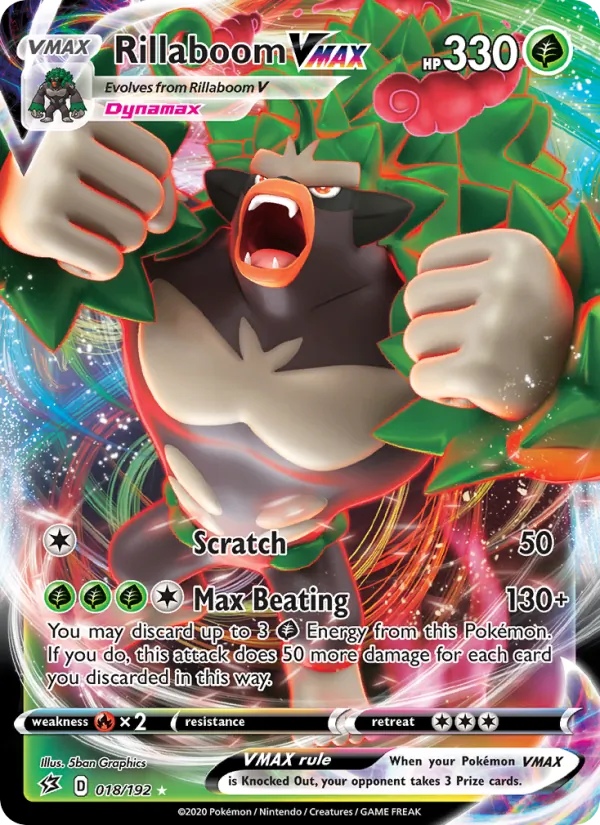 Rillaboom VMAX — Rebel Clash #18 (Pokémon TCG card)