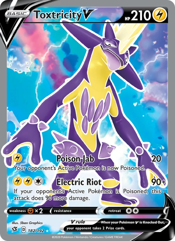 Toxtricity V — Rebel Clash #182 (Pokémon TCG card)