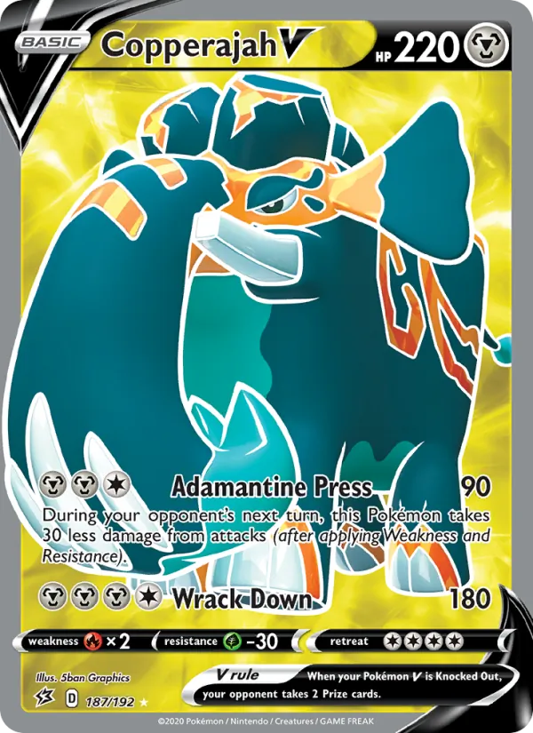 Copperajah V — Rebel Clash #187 (Pokémon TCG card)