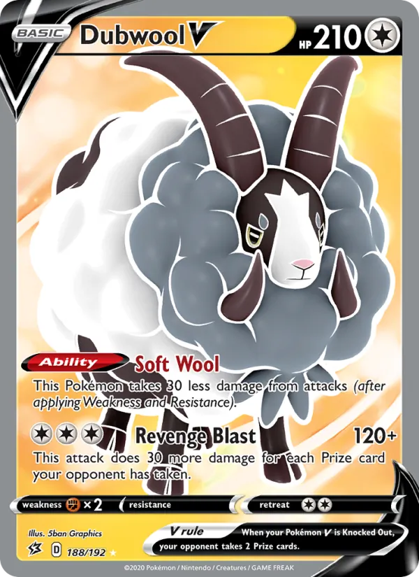 Dubwool V — Rebel Clash #188 (Pokémon TCG card)