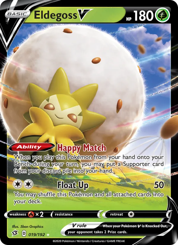 Eldegoss V — Rebel Clash #19 (Pokémon TCG card)