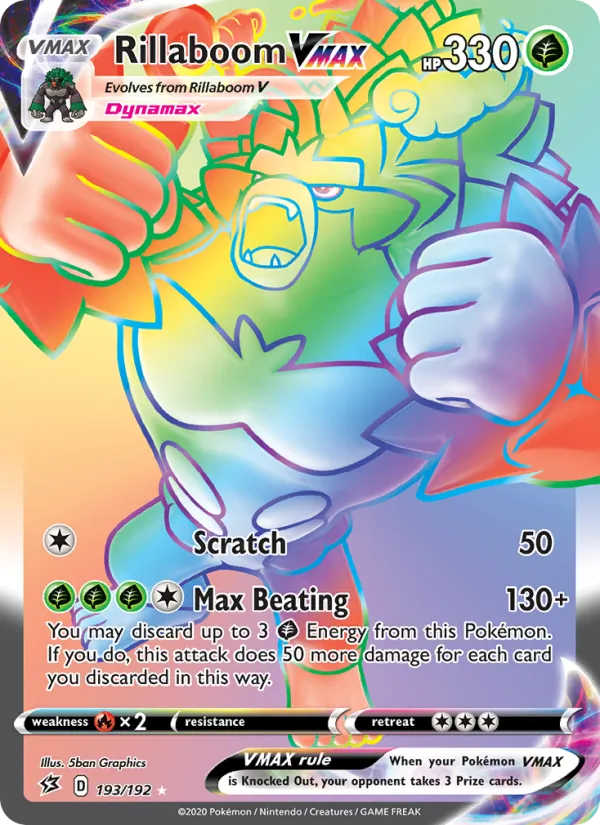 Rillaboom VMAX — Rebel Clash #193 (Pokémon TCG card)