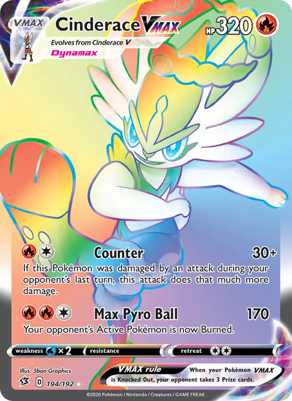 Cinderace VMAX — Rebel Clash #194 (Pokémon TCG card)
