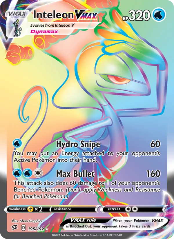 Inteleon VMAX — Rebel Clash #195 (Pokémon TCG card)