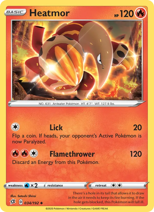 Heatmor — Rebel Clash #34 (Pokémon TCG card)