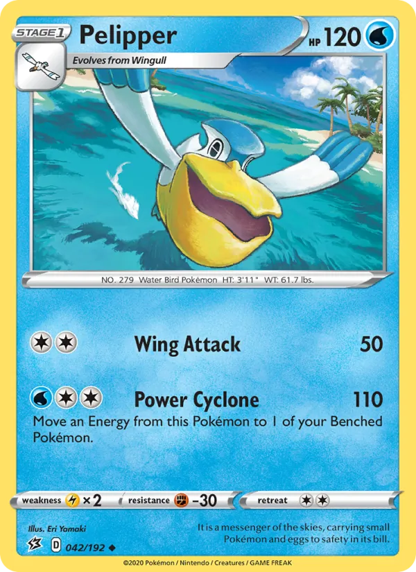 Pelipper — Rebel Clash #42 (Pokémon TCG card)