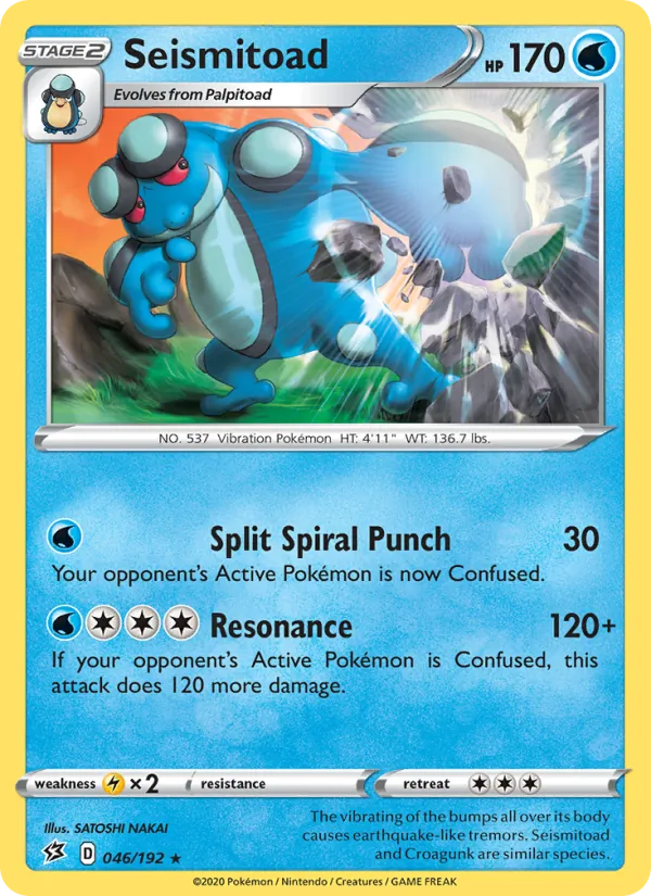 Seismitoad — Rebel Clash #46 (Pokémon TCG card)