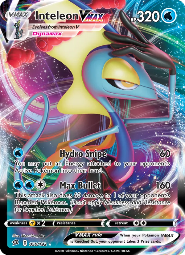Inteleon VMAX — Rebel Clash #50 (Pokémon TCG card)