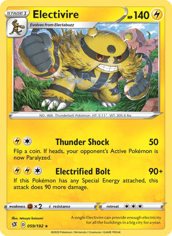 Electivire — Rebel Clash #59 (Pokémon TCG card)