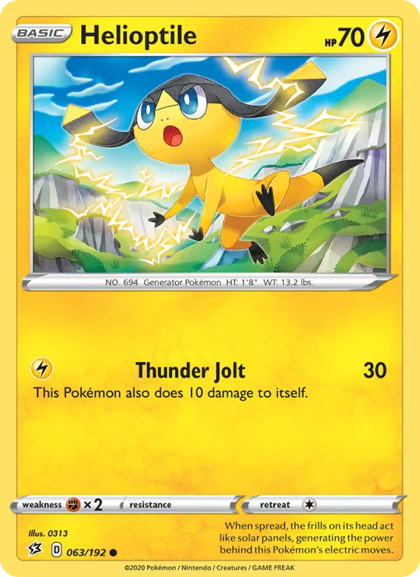 Helioptile — Rebel Clash #63 (Pokémon TCG card)