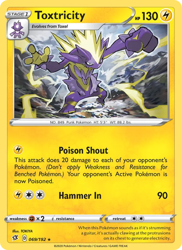 Toxtricity — Rebel Clash #69 (Pokémon TCG card)