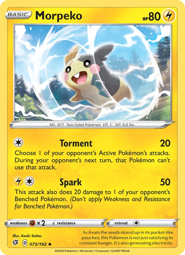 Morpeko — Rebel Clash #73 (Pokémon TCG card)