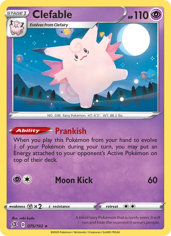 Clefable — Rebel Clash #75 (Pokémon TCG card)