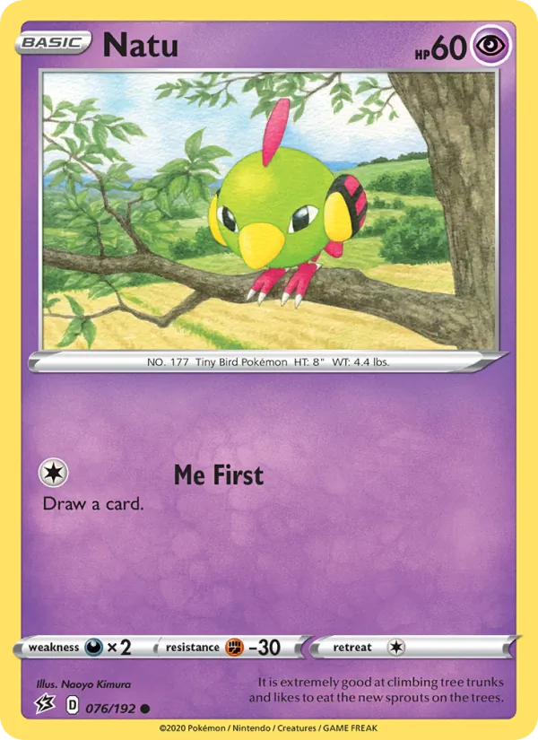 Natu — Rebel Clash #76 (Pokémon TCG card)