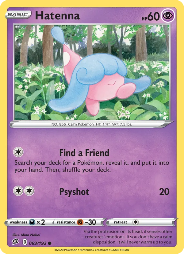 Hatenna — Rebel Clash #83 (Pokémon TCG card)