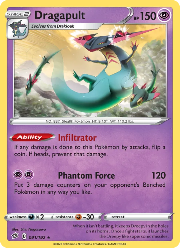 Dragapult — Rebel Clash #91 (Pokémon TCG card)