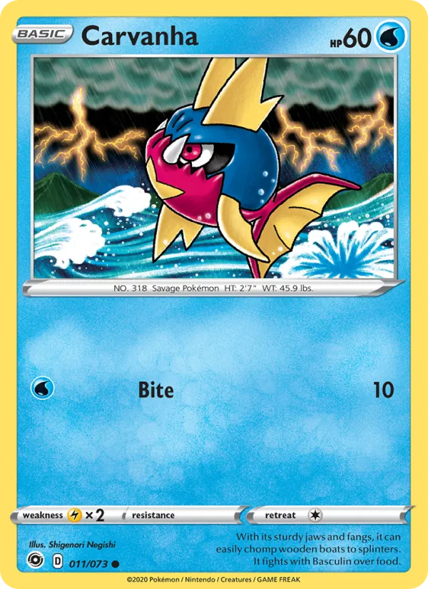 Carvanha — Champion's Path #11 (Pokémon TCG card)