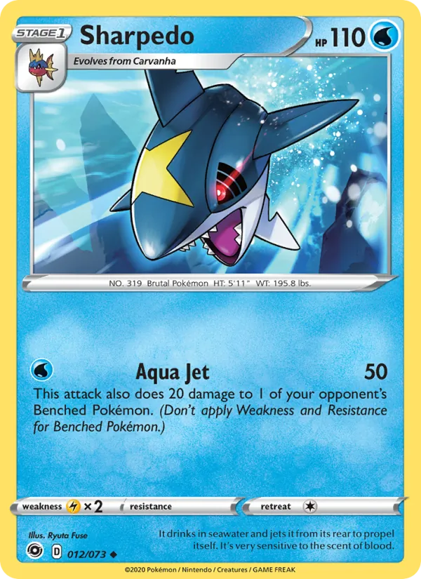 Sharpedo — Champion's Path #12 (Pokémon TCG card)