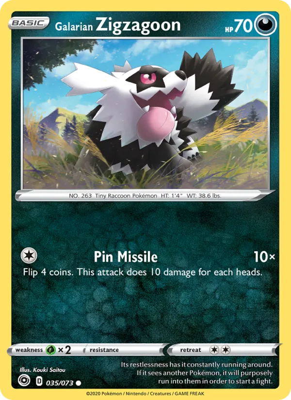 Galarian Zigzagoon — Champion's Path #35 (Pokémon TCG card)