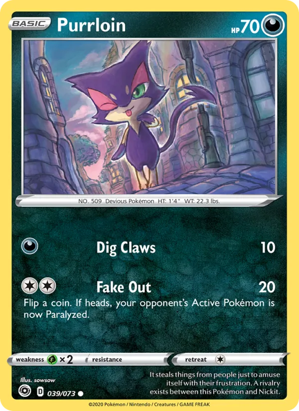 Purrloin — Champion's Path #39 (Pokémon TCG card)