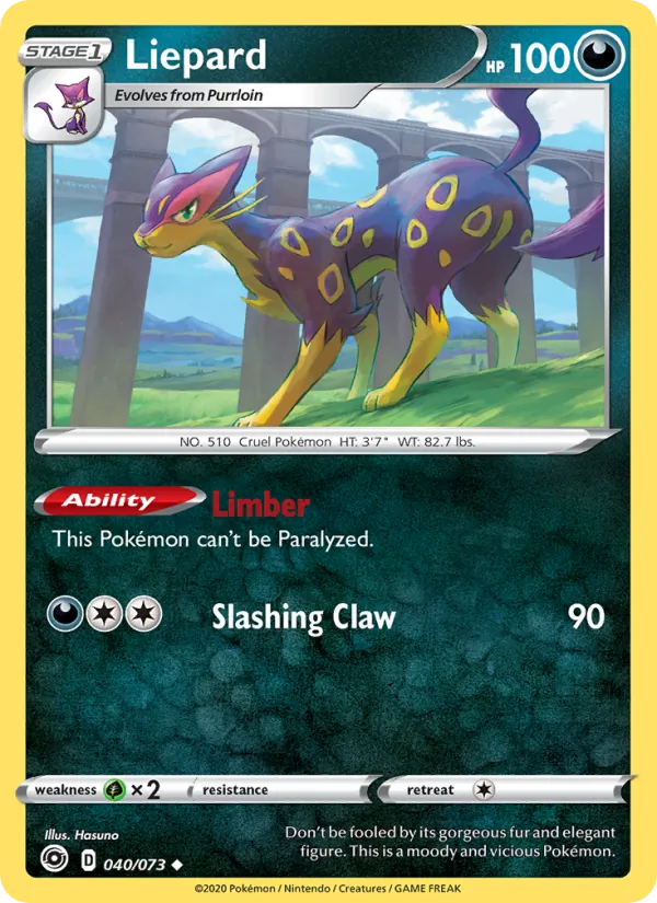 Liepard — Champion's Path #40 (Pokémon TCG card)