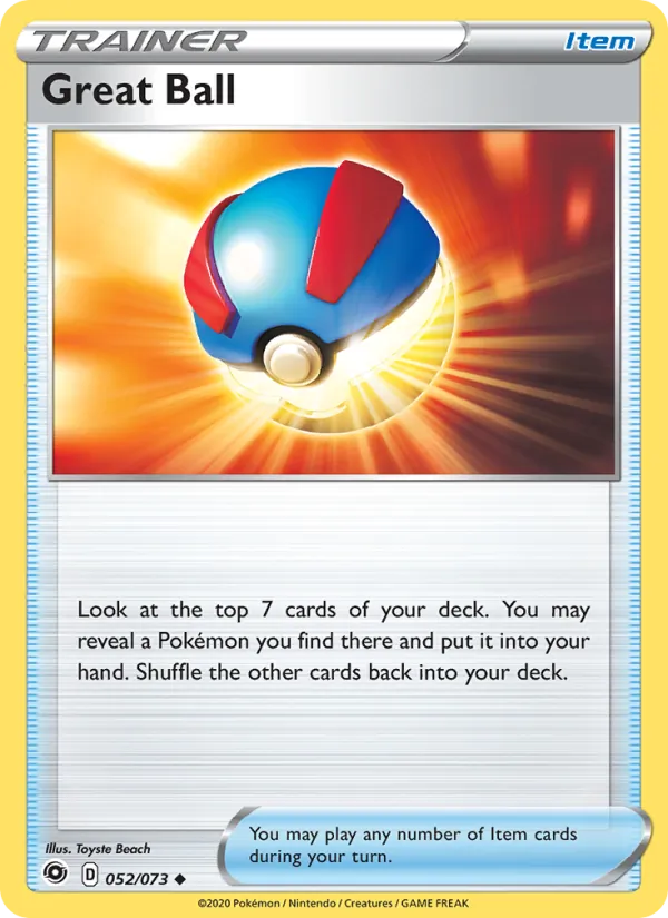 Great Ball — Champion's Path #52 (Pokémon TCG card)