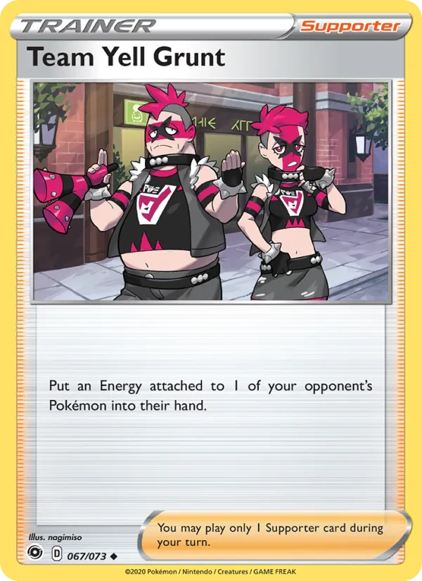 Team Yell Grunt — Champion's Path #67 (Pokémon TCG card)