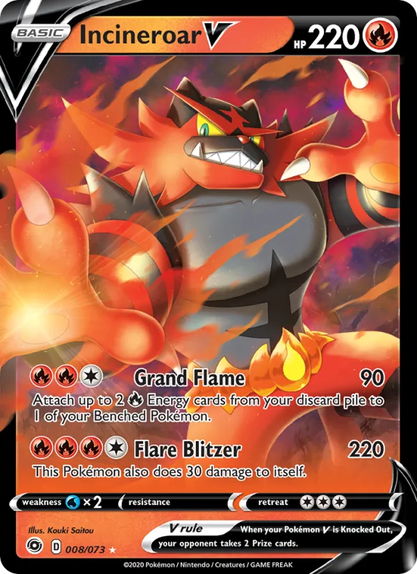 Incineroar V — Champion's Path #8 (Pokémon TCG card)