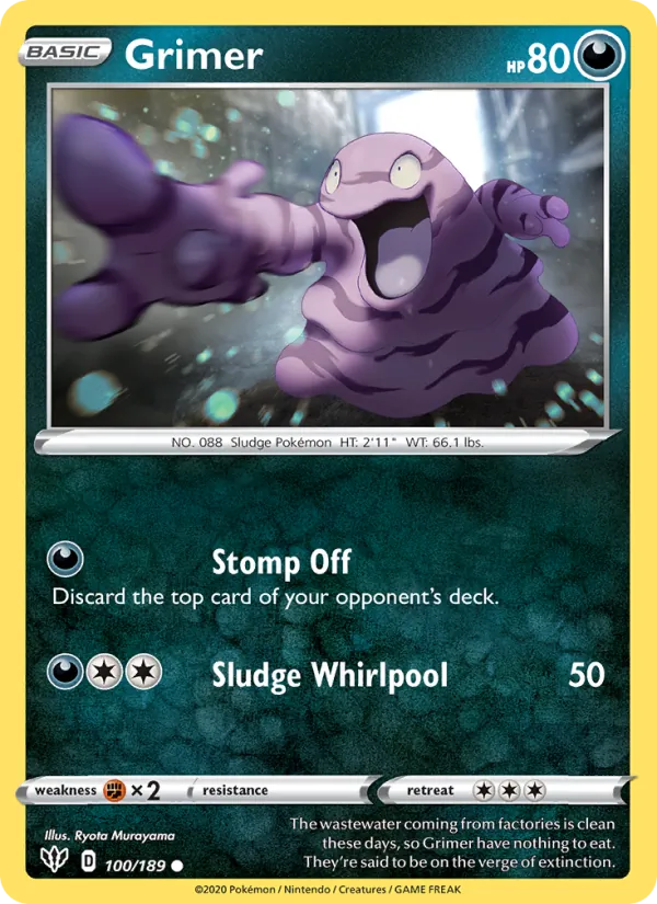 Grimer — Darkness Ablaze #100 (Pokémon TCG card)