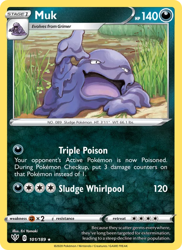 Muk — Darkness Ablaze #101 (Pokémon TCG card)