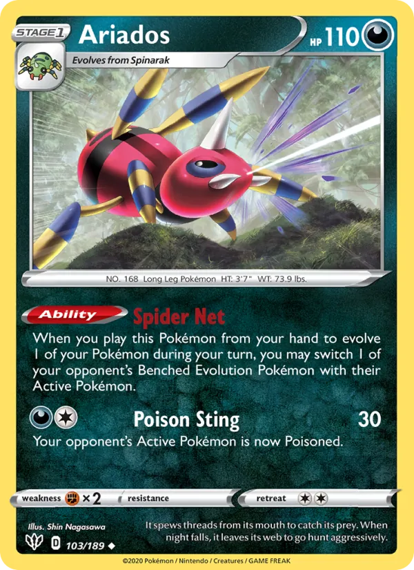 Ariados — Darkness Ablaze #103 (Pokémon TCG card)