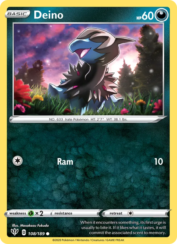 Deino — Darkness Ablaze #108 (Pokémon TCG card)