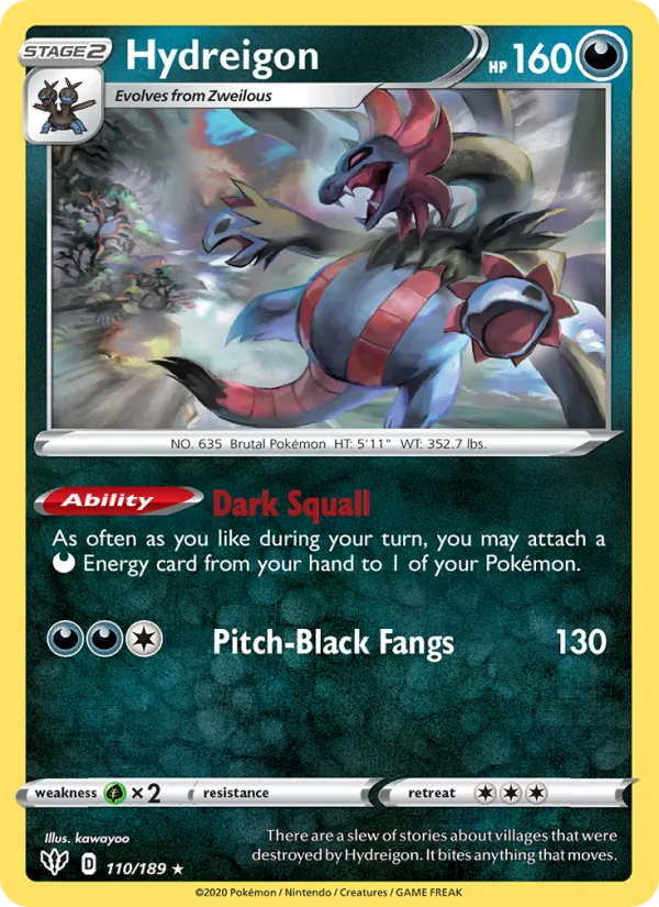Hydreigon — Darkness Ablaze #110 (Pokémon TCG card)