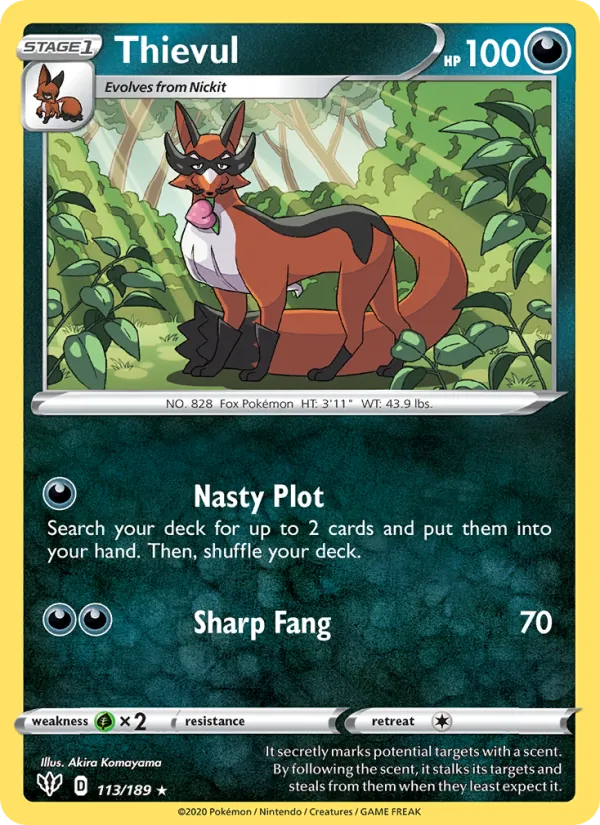 Thievul — Darkness Ablaze #113 (Pokémon TCG card)