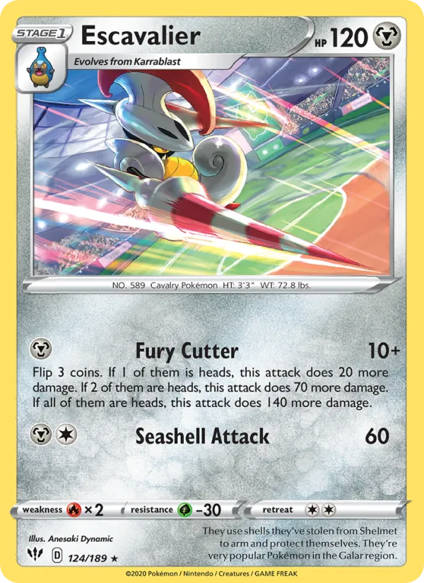 Escavalier — Darkness Ablaze #124 (Pokémon TCG card)