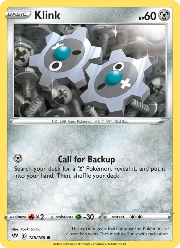 Klink — Darkness Ablaze #125 (Pokémon TCG card)