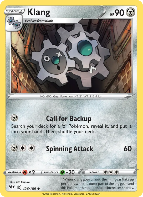 Klang — Darkness Ablaze #126 (Pokémon TCG card)